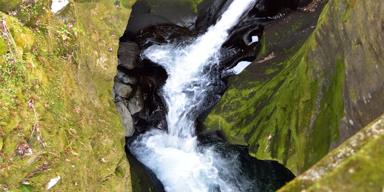 Splendid gorge in the village of Japanese mythology