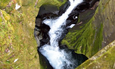 Splendid gorge in the village of Japanese mythology